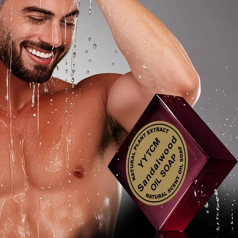 Premium Sandalwood Soap For Men With Long Lasting Light Fragrance For Bath Hand And Face Washing Gentle Skin Care Gift