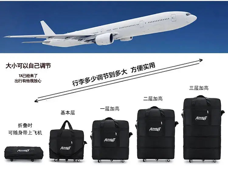 Black expandable wheeled luggage set, 5-piece by Simples Market, versatile travel bags for weekend trips