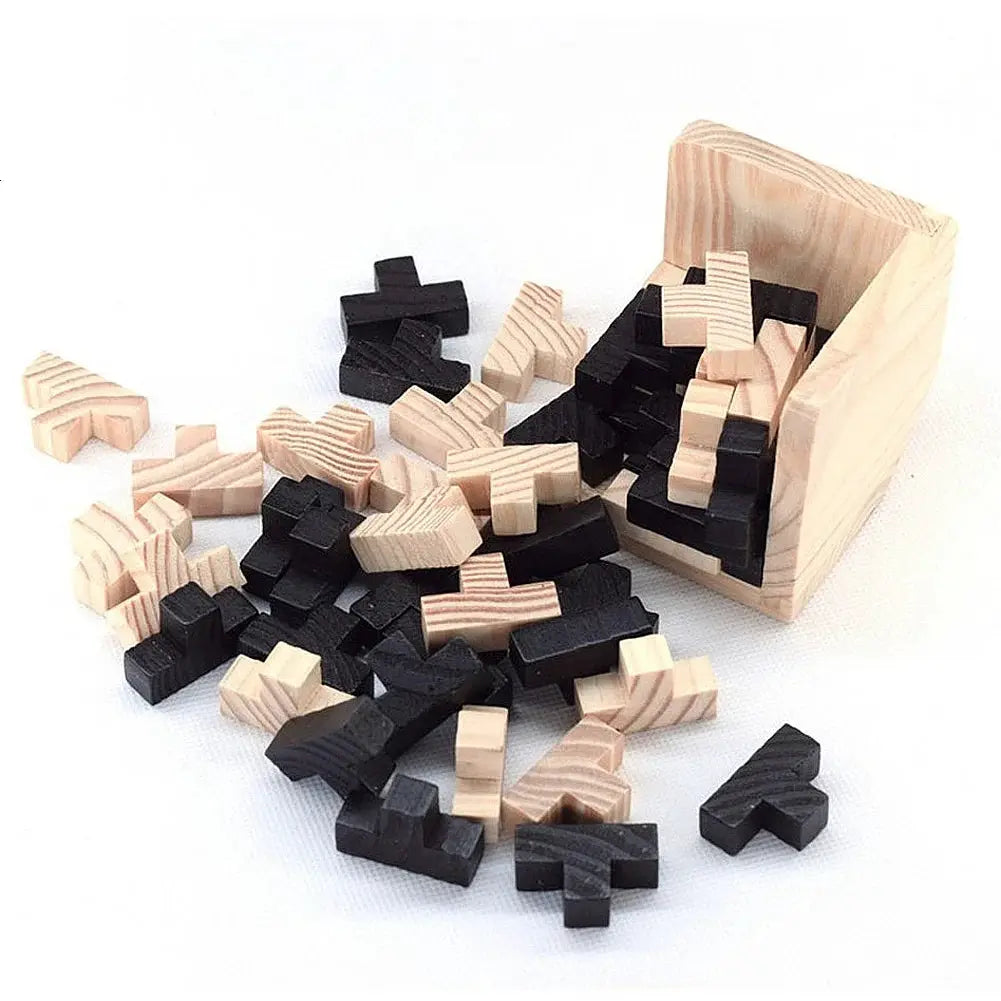 3D Luban Interlocking Cube Puzzle Wooden Educational Toy for Children Brain IQ Development and Early Learning Gift