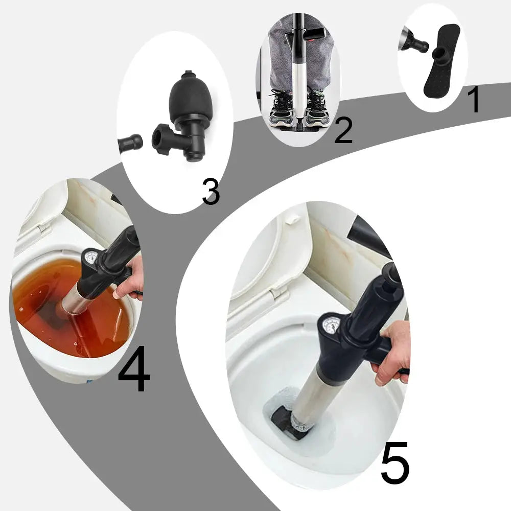 High Pressure Toilet Plunger Air Drain Blaster For Clogs And Sewer Pipes Unblocker