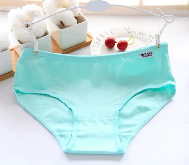 Women's cotton panties by Simples Market, plus-size mint green bikini brief on hanger