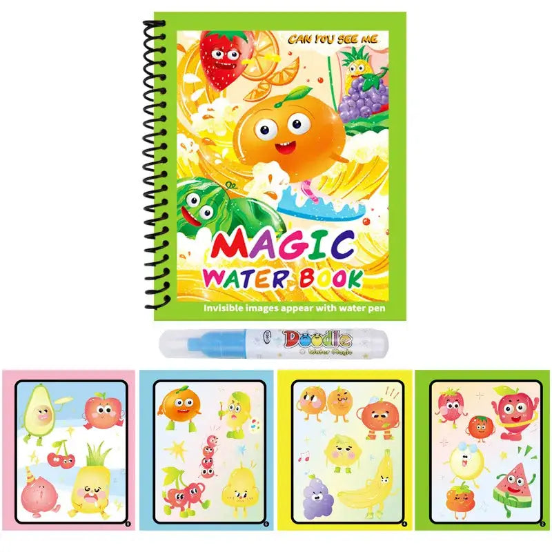 Reusable Water Drawing Book Mess Free Magic Painting Pad With Refillable Water Pen For Kids Learning Educational Toy