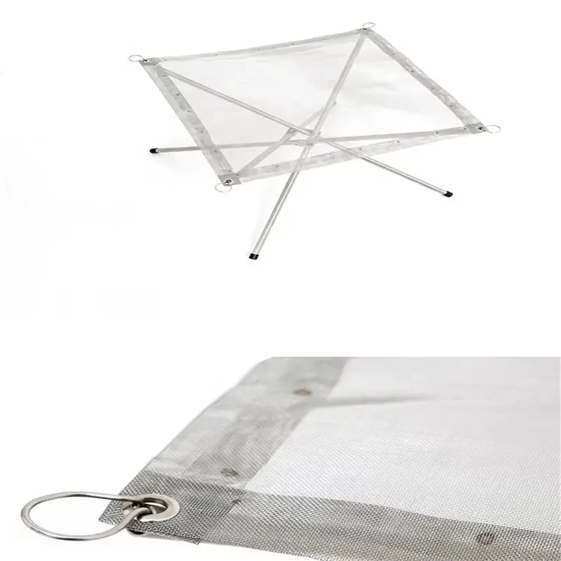 Outdoor BBQ Bonfire Rack by Simples Market, portable stainless steel mesh fire pit with foldable stand