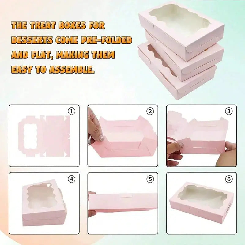 Kraft Paper Cake And Candy Boxes With Open Window Rectangle Gift Boxes For Wedding Jewelry Chocolates Packaging
