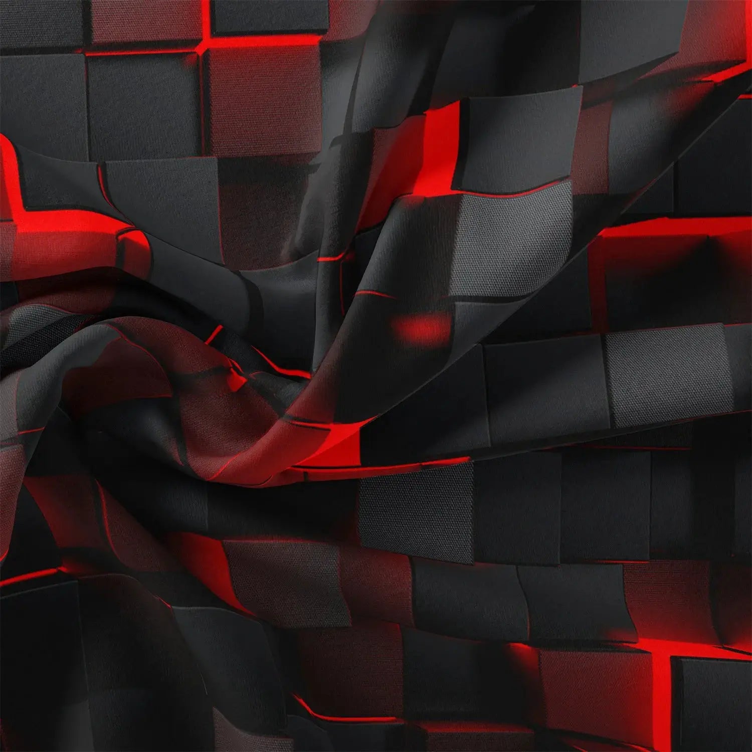 Simples Market 3-piece duvet cover set with black and red geometric plaid motif; includes duvet cover and 2 pillowcases