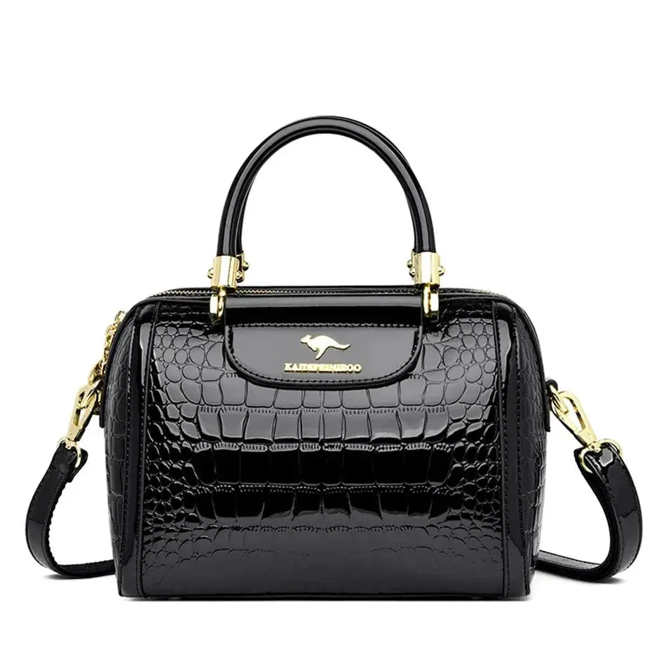 NobleGrace Soft Leather Luxury Handbag Women Triple Layer Tote Large Capacity Shoulder And Crossbody Bag