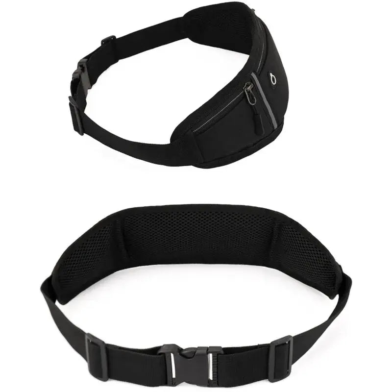 Simples Market black fanny pack waist bag for running; lightweight, waterproof, breathable phone pouch