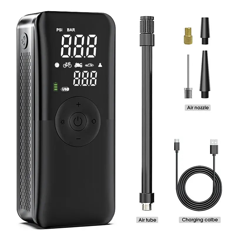 CARSUN Cordless Tire Inflator With Digital Display For Cars And Bikes