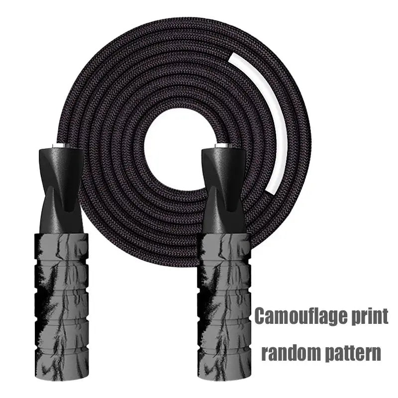 FlexStride Woven Rope Jump Rope With Dual Bearing System For Smooth Fast Rotations And Comfortable Sponge Handles