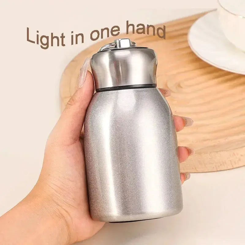 New High Value Mini Chubby Big Belly Cup 304 Stainless Steel Vacuum Thermos Cup With Portable Carrying Ring For Women