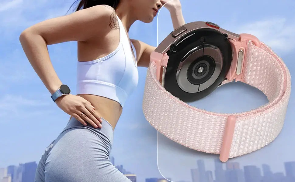 Band For Samsung Galaxy Watch 7/6/4/classic/5 pro 44mm 40mm wrist No Gaps Nylon sport loop correa bracelet Galaxy Watch 7 Strap