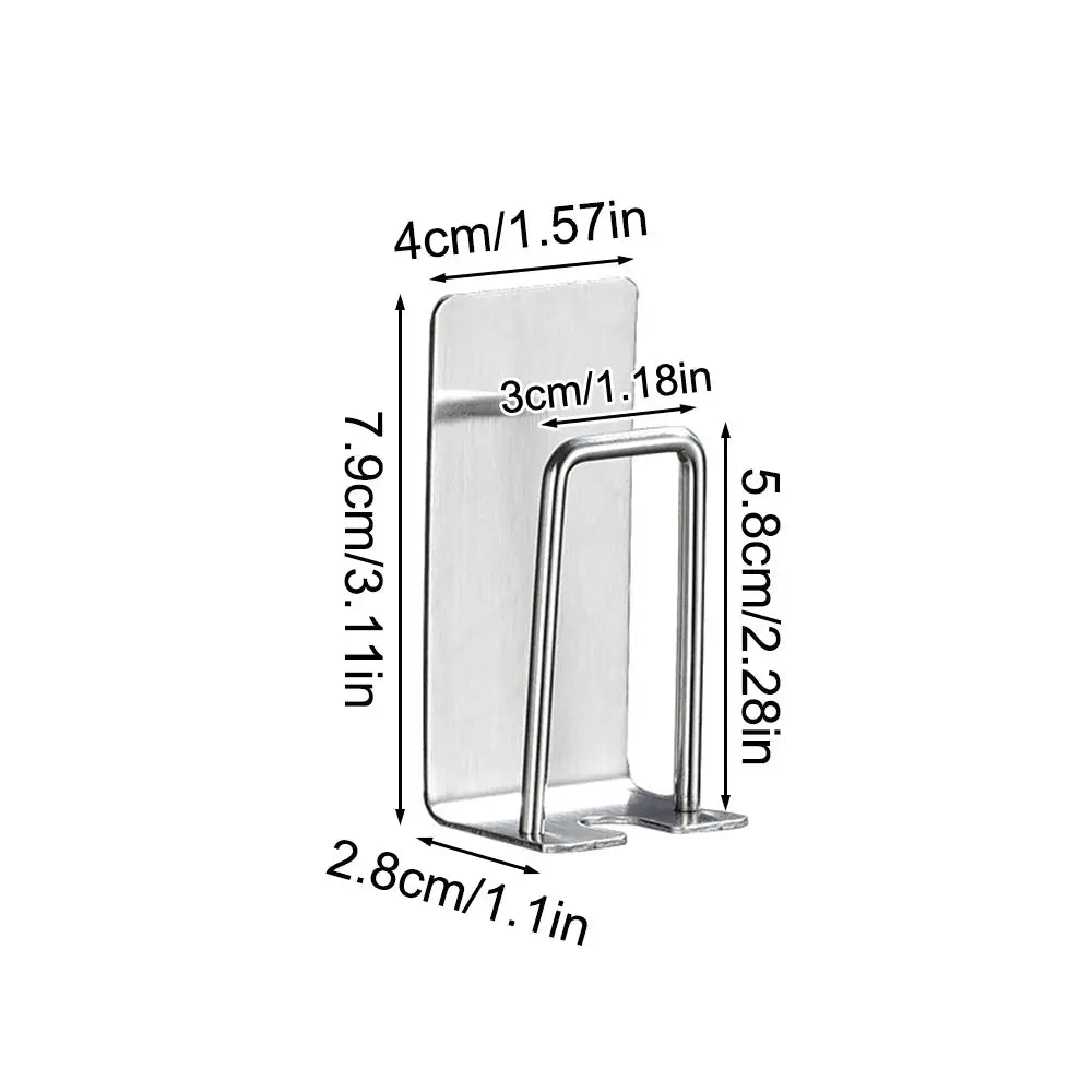 Stainless Steel Wall Mounted Toothbrush And Wash Cup Holder Perforation Free Bathroom Shelf Storage Rack Two In One