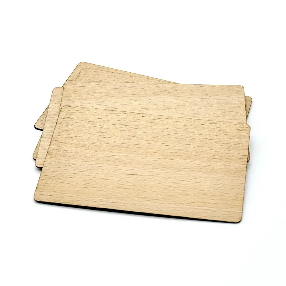 5pcs wooden RFID M1 S50 smart cards with light wood finish, Simples Market
