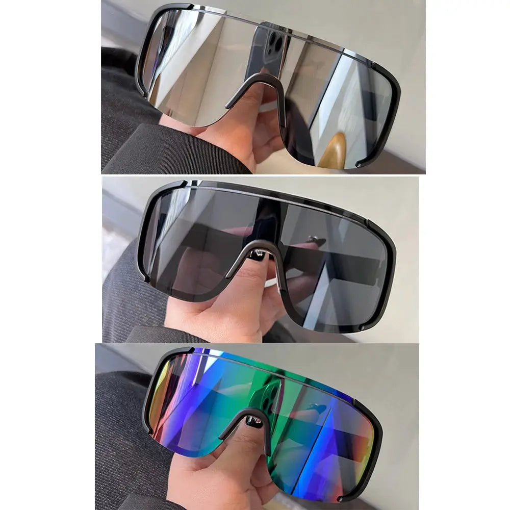 Y2K Style Cycling Sunglasses Windproof Unisex Road Riding Sports Glasses With Retro Reflective Lenses