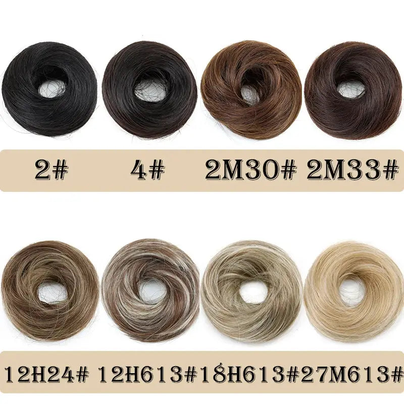 WIGSIN donut hair bun updo with elastic extension; 8 color options in synthetic hair by Simples Market