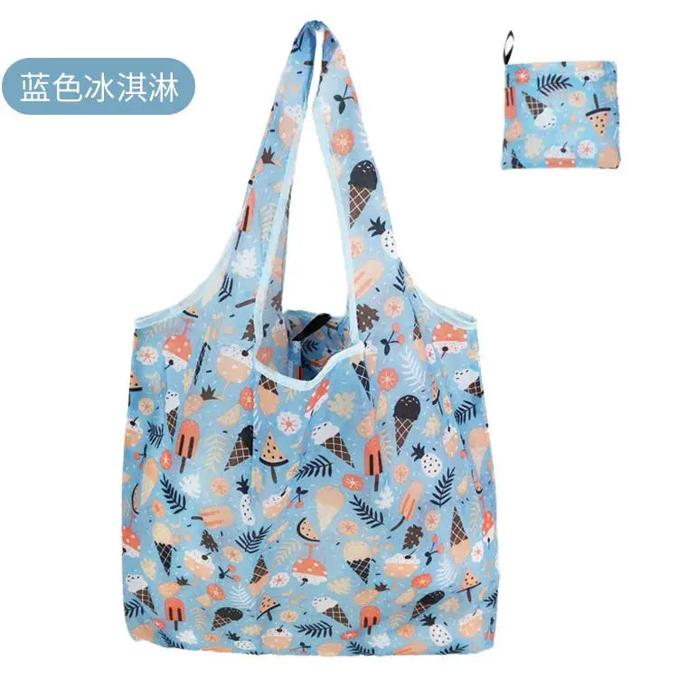 EcoCarry Large Foldable Reusable Tote Bag Made From 190T Polyester For Grocery Shopping Beach Storage