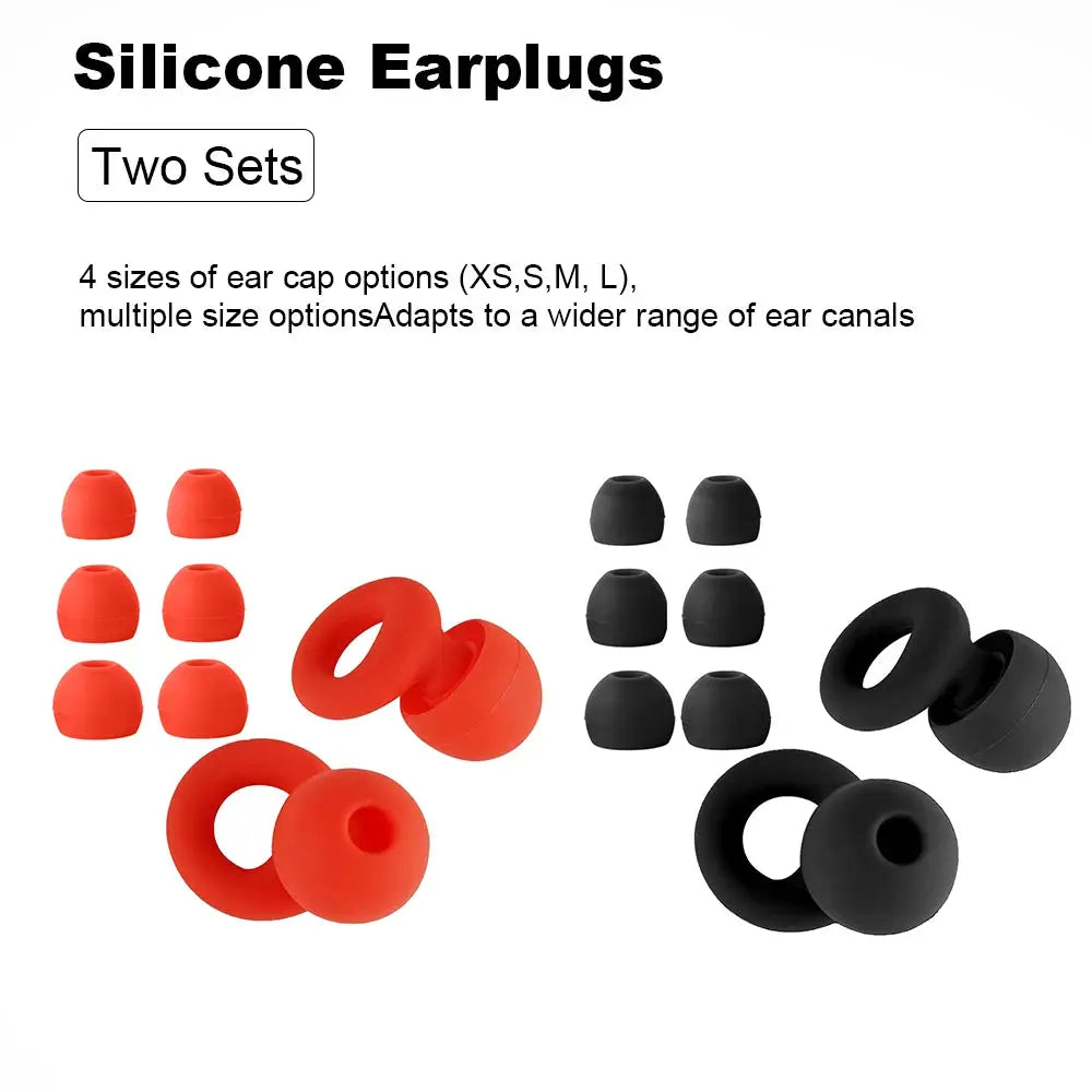HUAK Quiet Ear Plugs Noise Reduction Reusable Hearing Protection 8 Soft Silicone Ear Tips XS S M L Sleep Swim Work