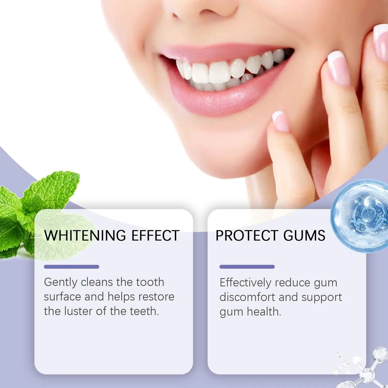 Whitening Tooth Powder by Simples Market; white formula for plaque and tartar removal, deep cleaning, fresh breath