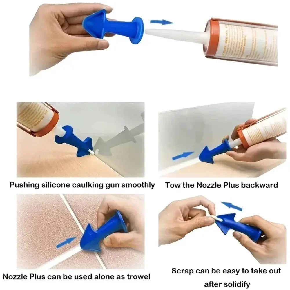 Skeyo 3 Piece Silicone Sealant Nozzle Scraper Kit For Caulking And Floor Tiling Tools Home Improvement