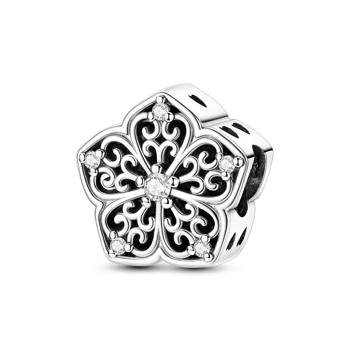 925 Silver Charm Openable Nesting Doll Rose Princess Dress Pendant for Bracelet DIY Fashion Jewelry