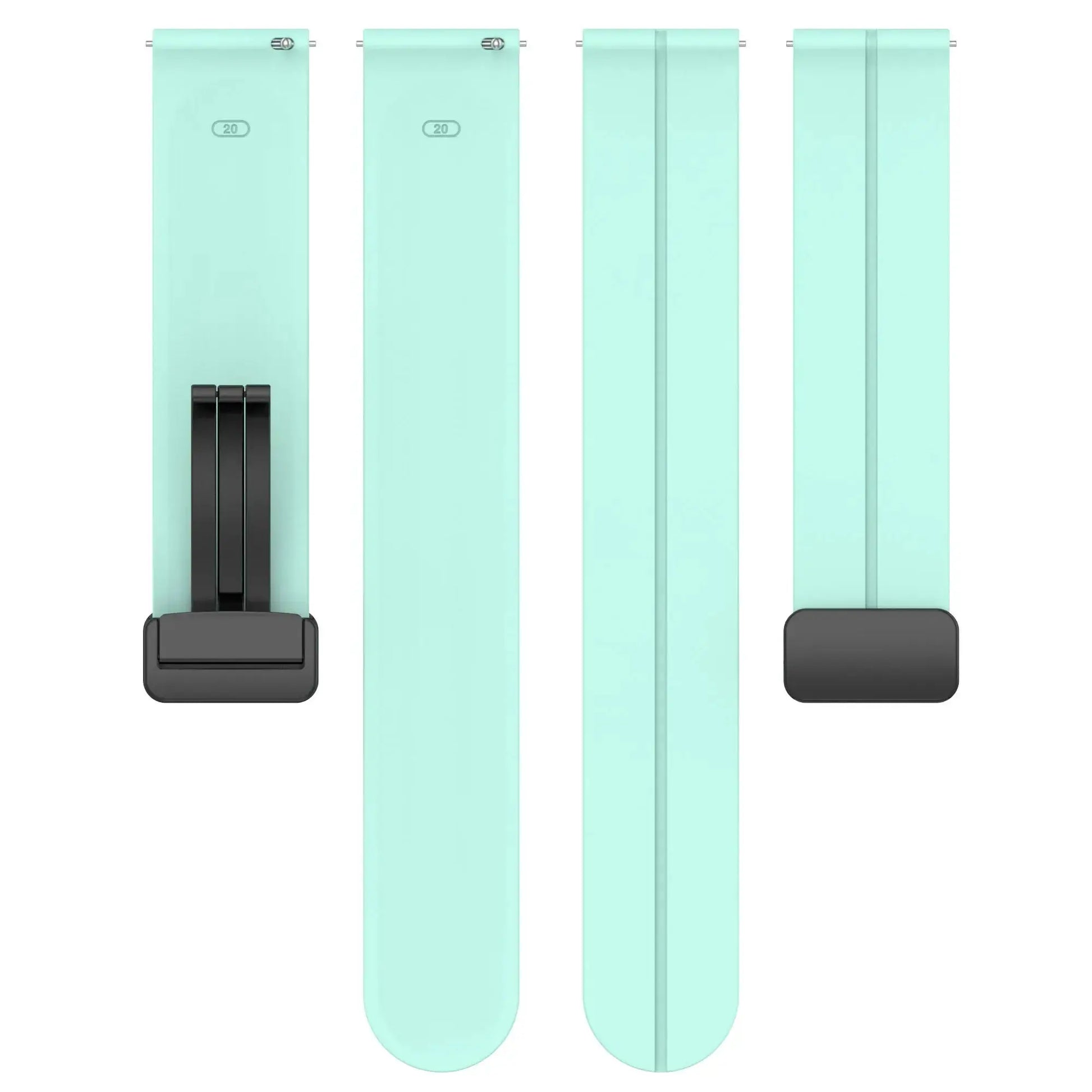 4-pack mint green silicone watch straps with magnetic buckles for Samsung Galaxy and Huawei GT watches by Simples Market
