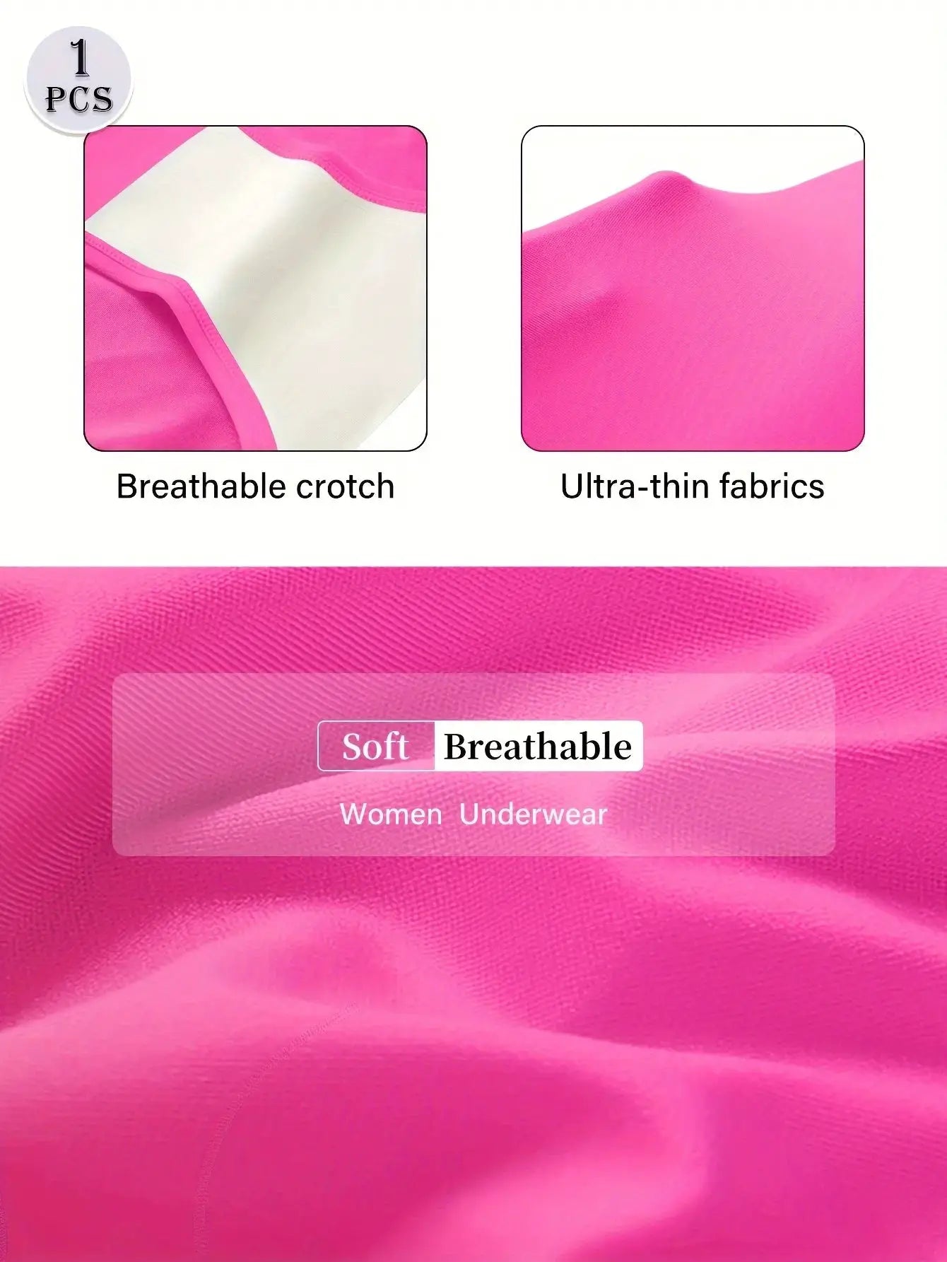 1pc high-waisted women's panties; breathable mesh crotch, ice-silk fabric, tummy-tuck design by Simples Market