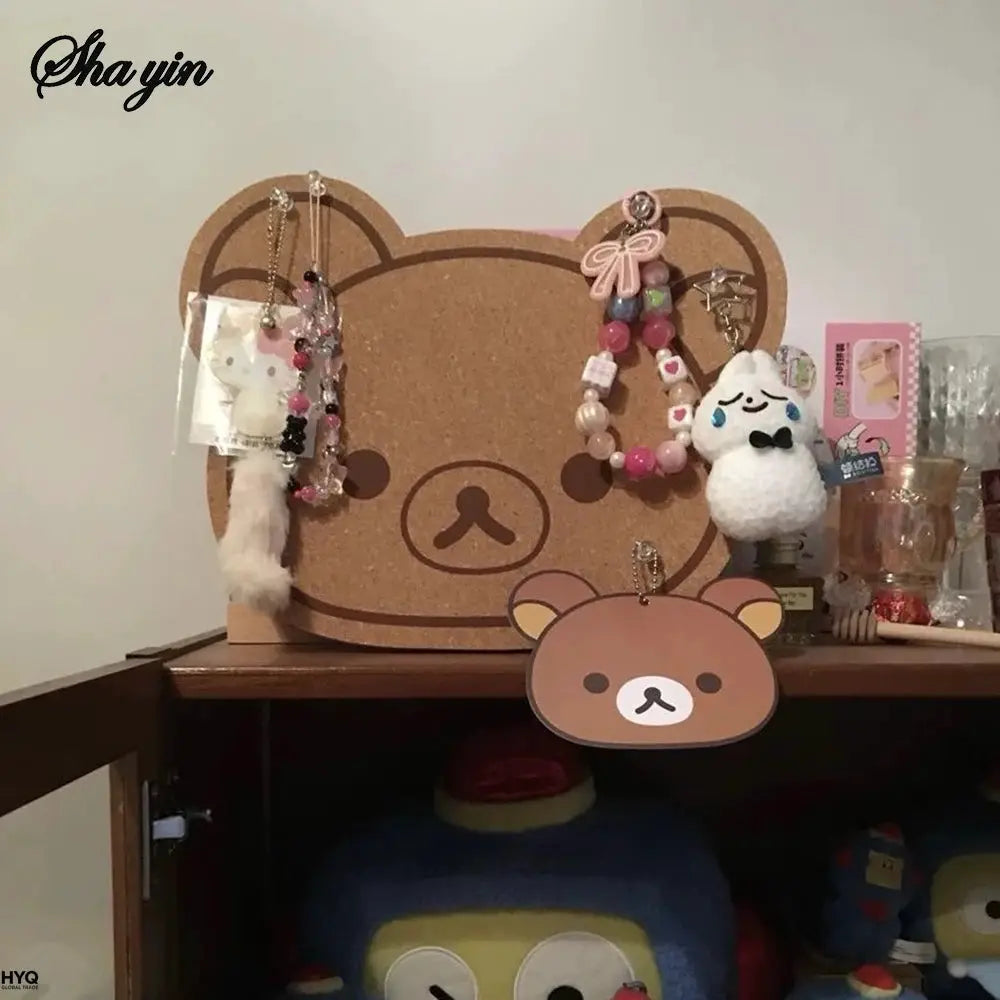 Tablero de fieltro con forma de oso, decoración de pared y sin perforación