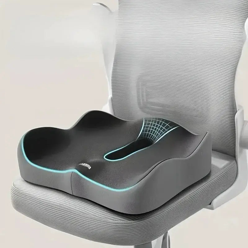 OrthoEase Memory Foam Seat Cushion With 3D Ergonomic Support For Posture And All Day Comfort