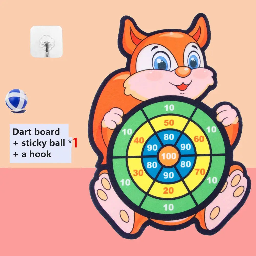 Montessori Cartoon Animal Dart Board Sticky Ball Toy For 2 To 4 Year Old Kids Family Educational Fun