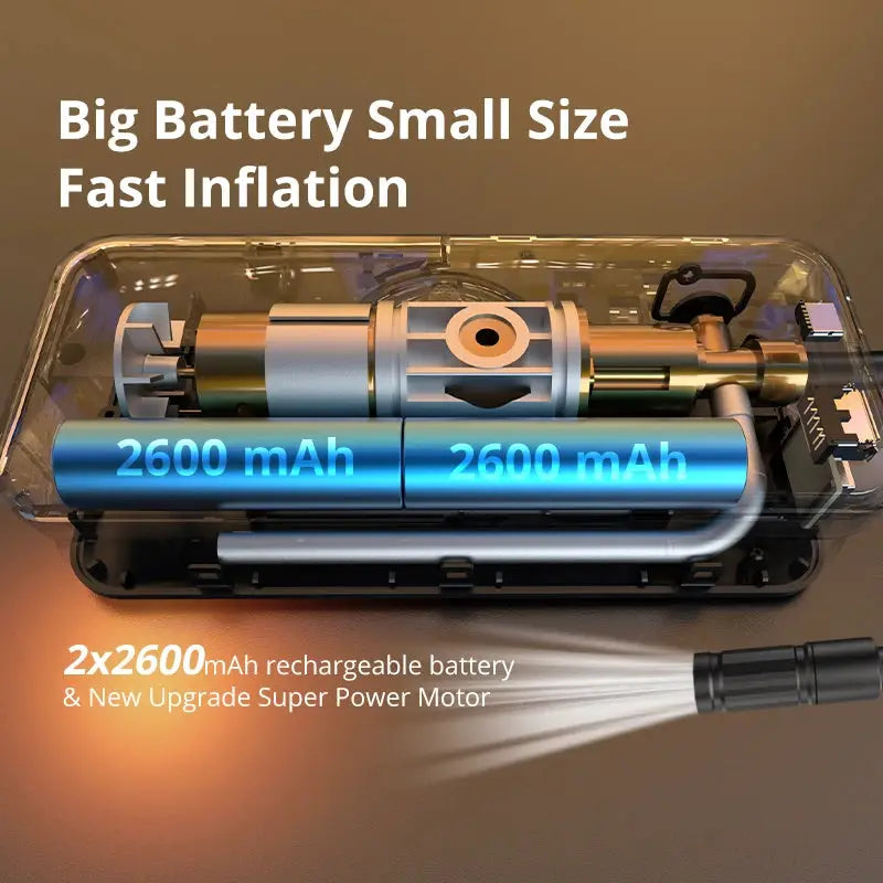 CARSUN Cordless Tire Inflator With Digital Display For Cars And Bikes