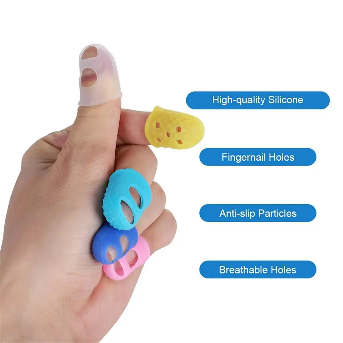 Guitar Fingertip Protectors Silicone Finger Guards Set 10 Pieces In 5 Sizes For Pain Free Practice And Performance