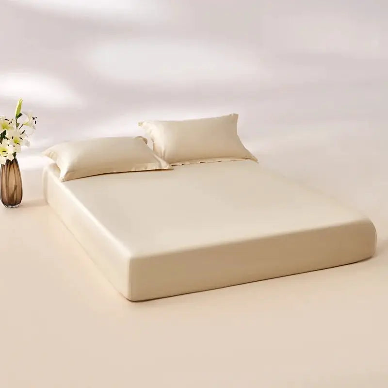 Simples Market fitted sheet, 100% Egyptian cotton, ivory, elasticized edges, fits 140/160/200 cm