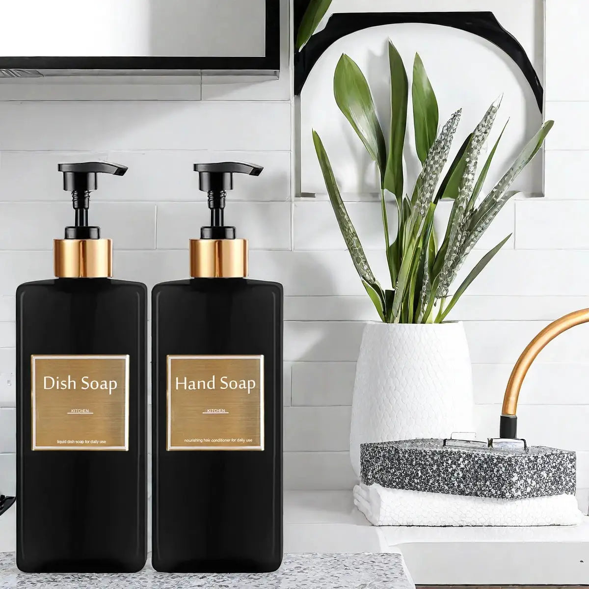 Shower Soap Dispenser Set Refillable Bottles For Shampoo And Conditioner Hand Soap Dish Soap Bathroom And Kitchen