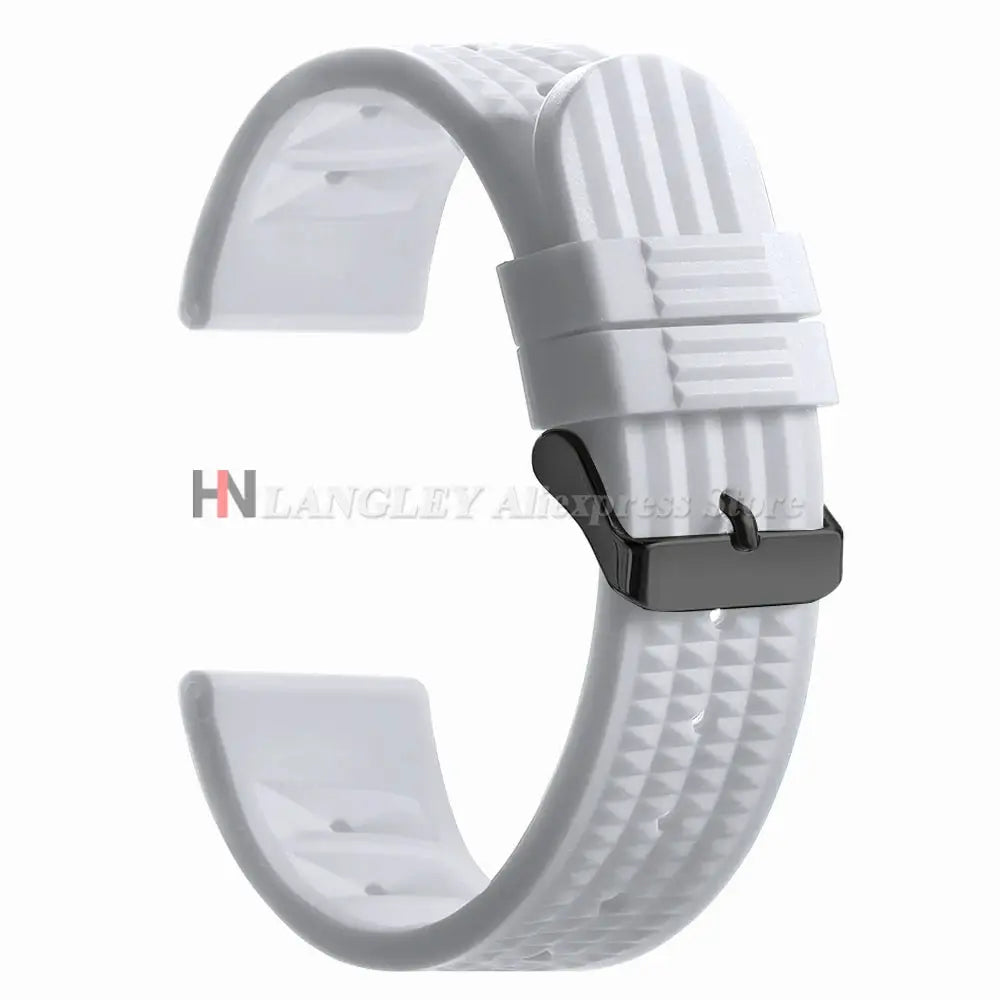 Watchdives Soft Rubber Waffle Strap 20mm 22mm Silicone Diver Watchband For Seiko SKX007 Waterproof