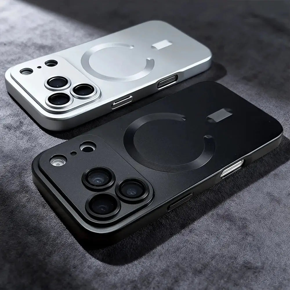 Metallic Paint Magnetic Soft TPU Case For iPhone 17 16 15 14 Plus 13 12 11 Pro Max Wireless Charging Lens Protection