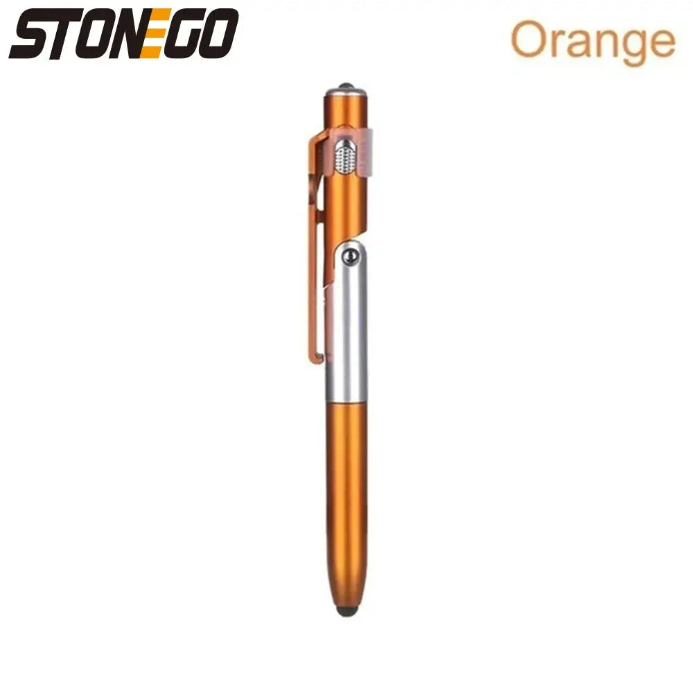 STONEGO orange multifunction 4-in-1 pen stylus with flashlight and stand by Simples Market