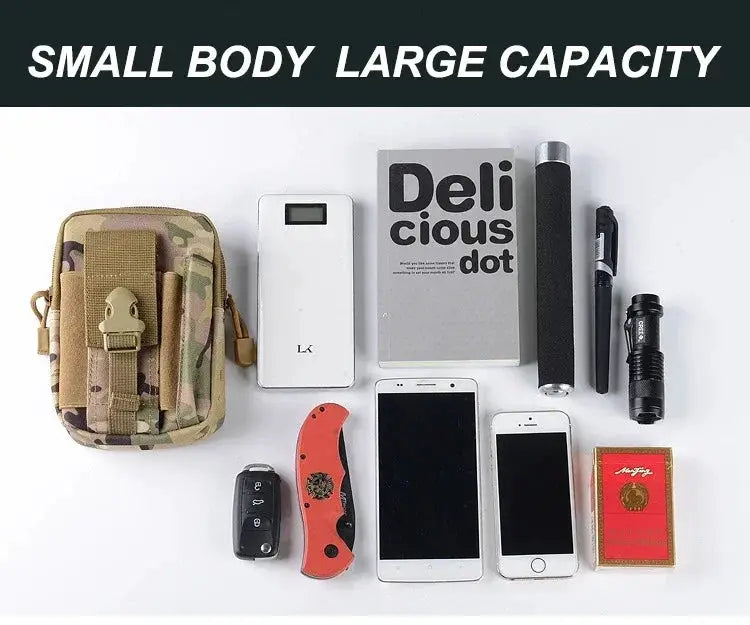 Tactical leg bag in camouflage with multiple pockets