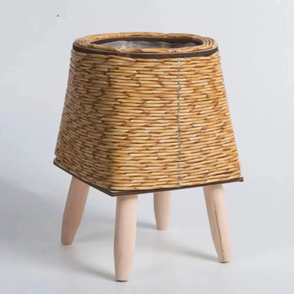 Fashion rattan woven flower pot with removable legs plant stand in natural color by Simples Market