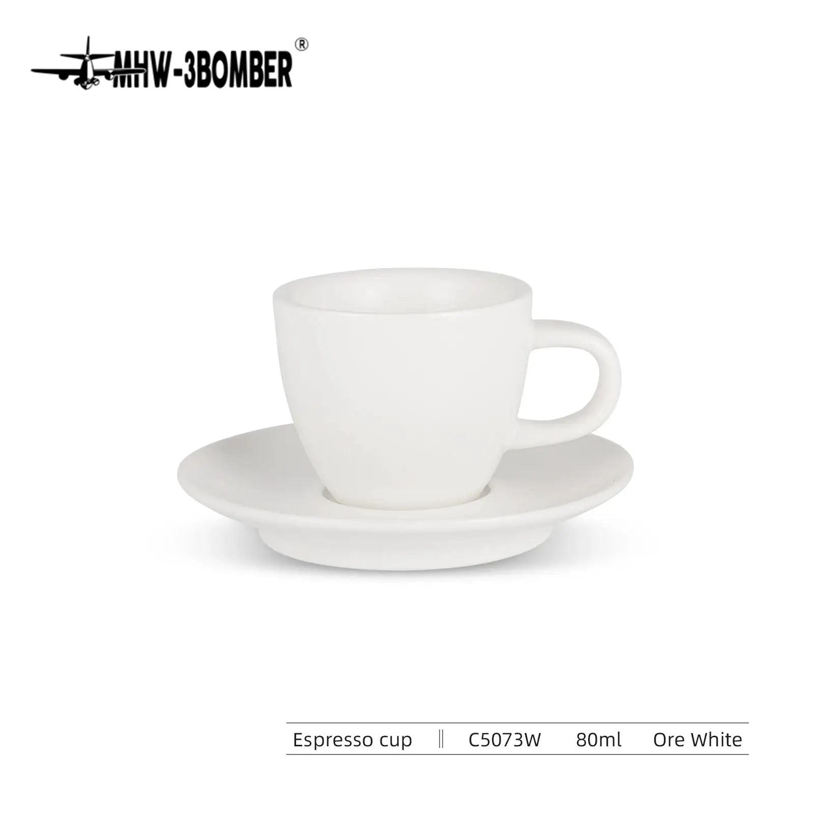 MHW 3 Bomber Espresso Mug 80ml Ceramic Coffee Cup and Saucer Set for Latte Art and Home Barista