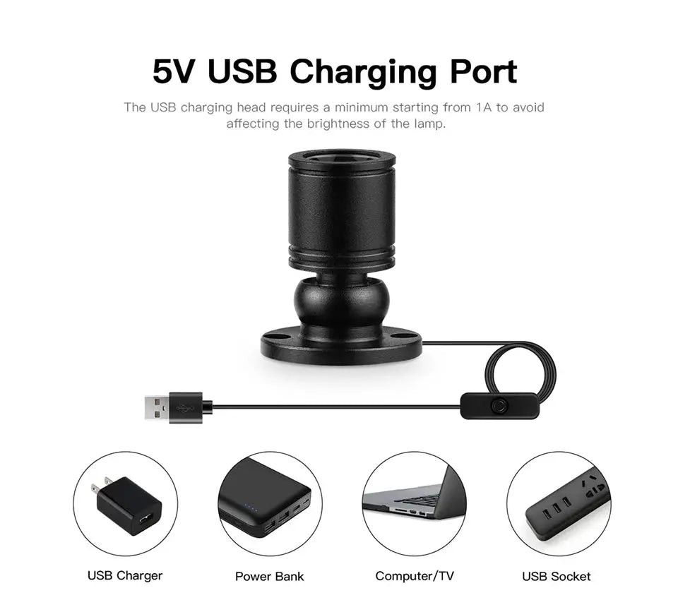 Simples Market surface-mounted mini USB 5V 1W LED spotlight with rotatable head for jewelry displays and cabinets.