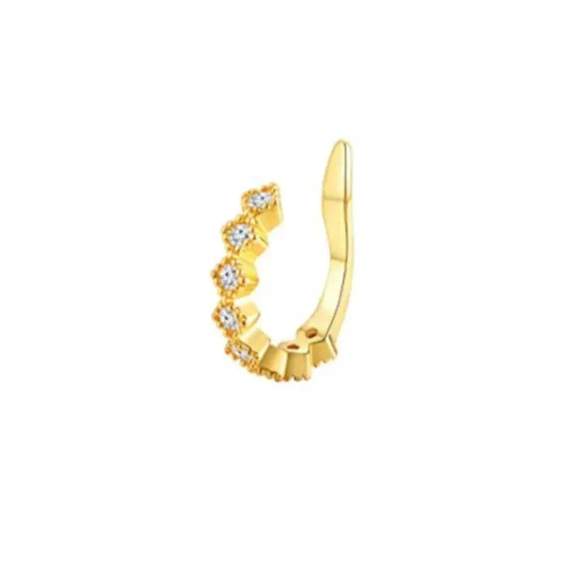 Cute Metal Leaf Earcuff Clip On Earring For Women And Girls No Piercing Cartilage Earring