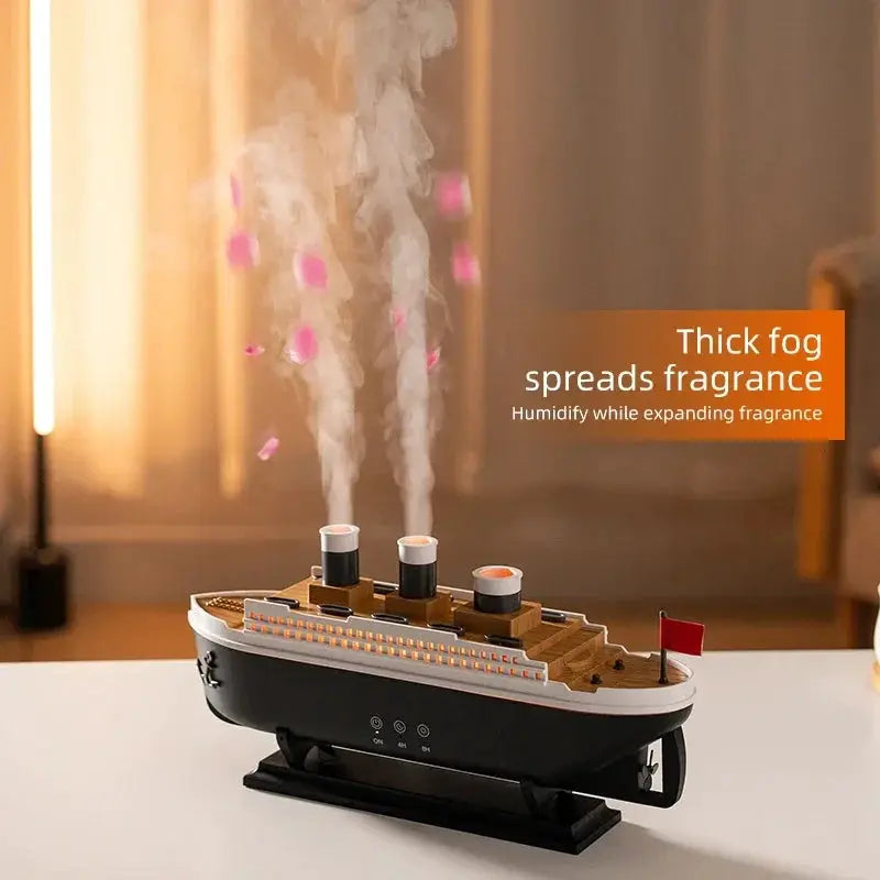 Retro Ship Air Humidifier Ultrasonic Aromatherapy Diffusers Mist Maker Fragrance Essential Oil Aroma Difusor Remote control