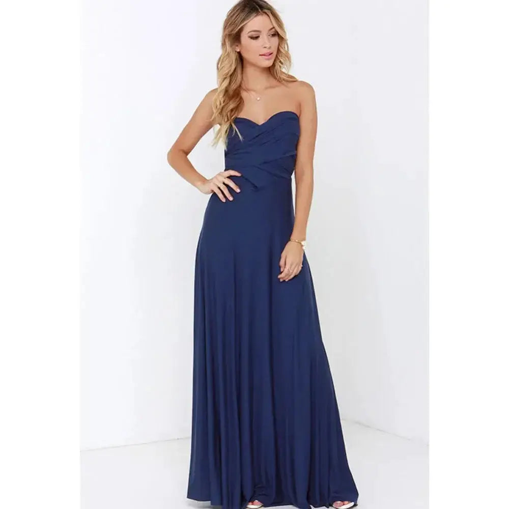 Fashion Multiwear V Neck Maxi Dress With Adjustable Straps For Summer Versatile Long Dress