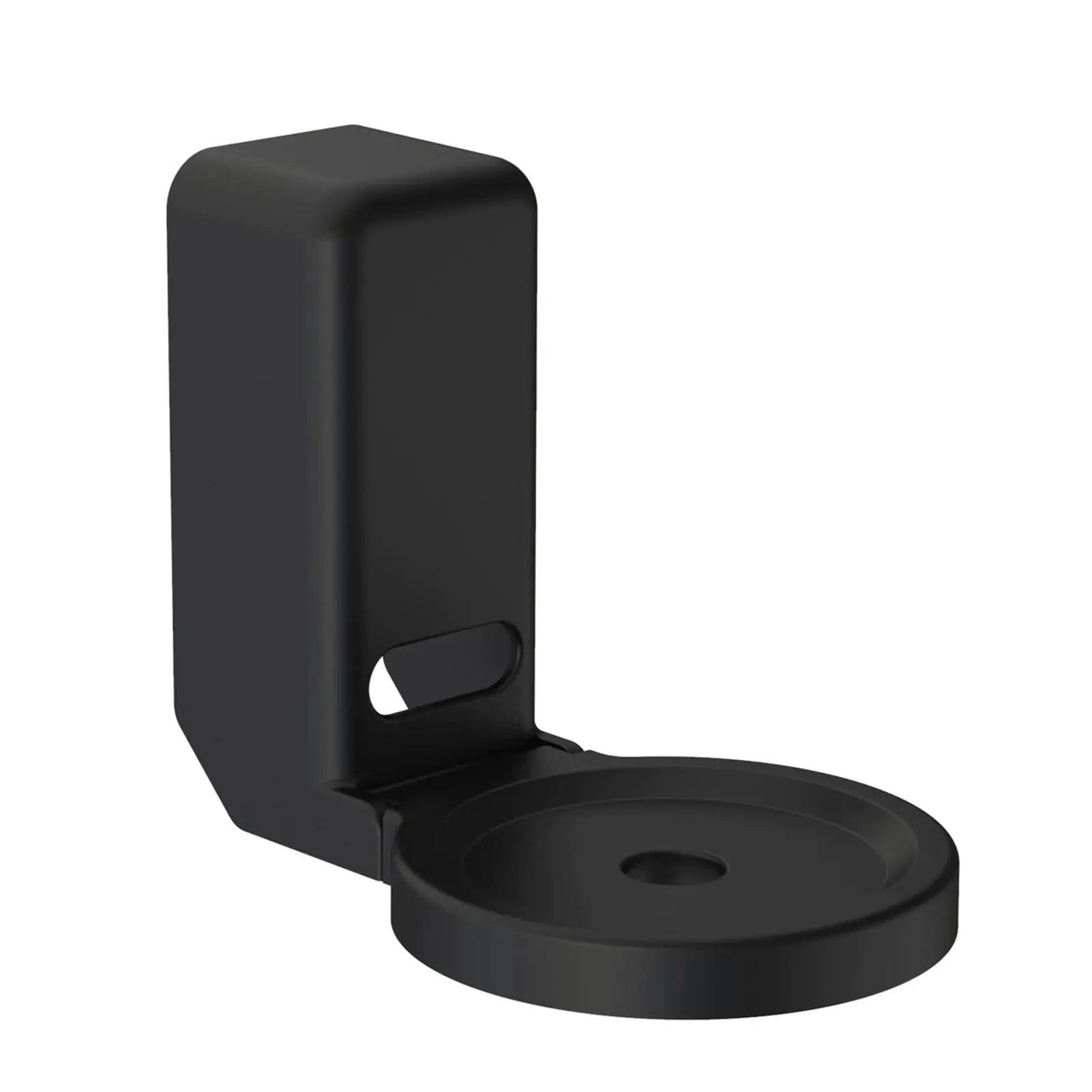 Echo Dot wall mount bracket in black plastic with cord management and circular base by Simples Market