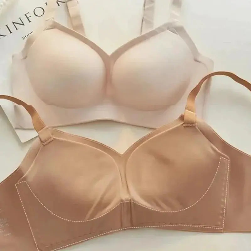 Simples Market women's padded bras set; two nude-toned beige and light pink bras with molded cups
