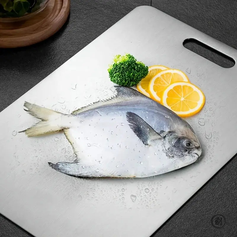 Stainless Steel Cutting Boards Set Three BPA Free Dishwasher Safe Non Slip With Juice Groove Rustproof Space Saving