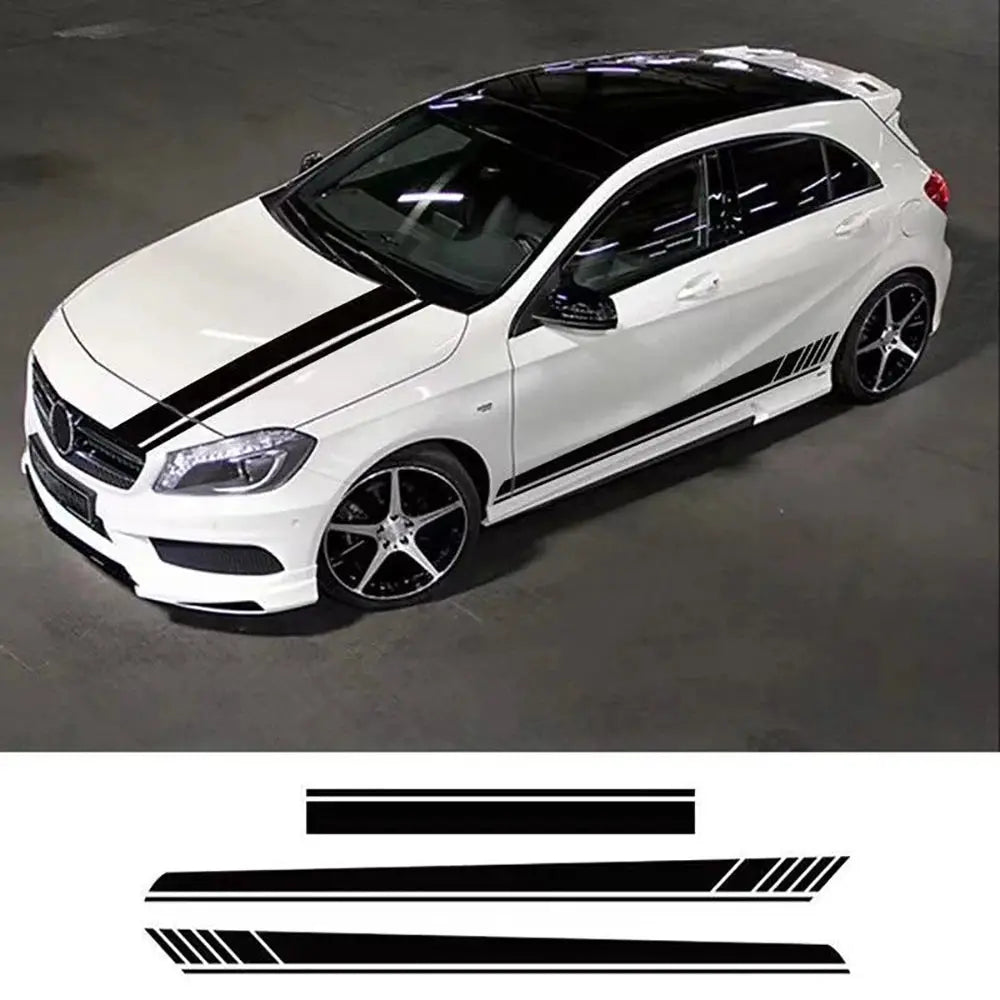 Car Vinyl Stickers Bonnet Decal Long Strip With Double Sided Tape For Car Exterior Decoration
