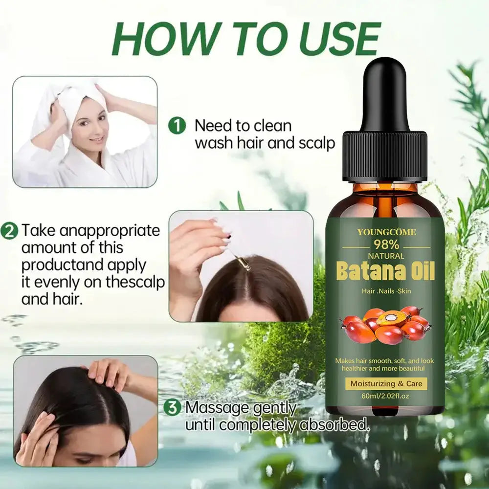 Pure Batana Oil For Hair Growth And Shine Strengthens Hair Prevents Hair Loss Eliminates Split Ends