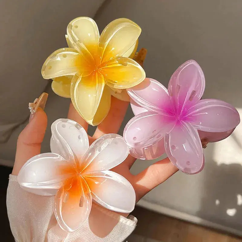 Boho Bloom Fashion Flower Hair Clips For Women Large Claw Hairpins With Secure Hold