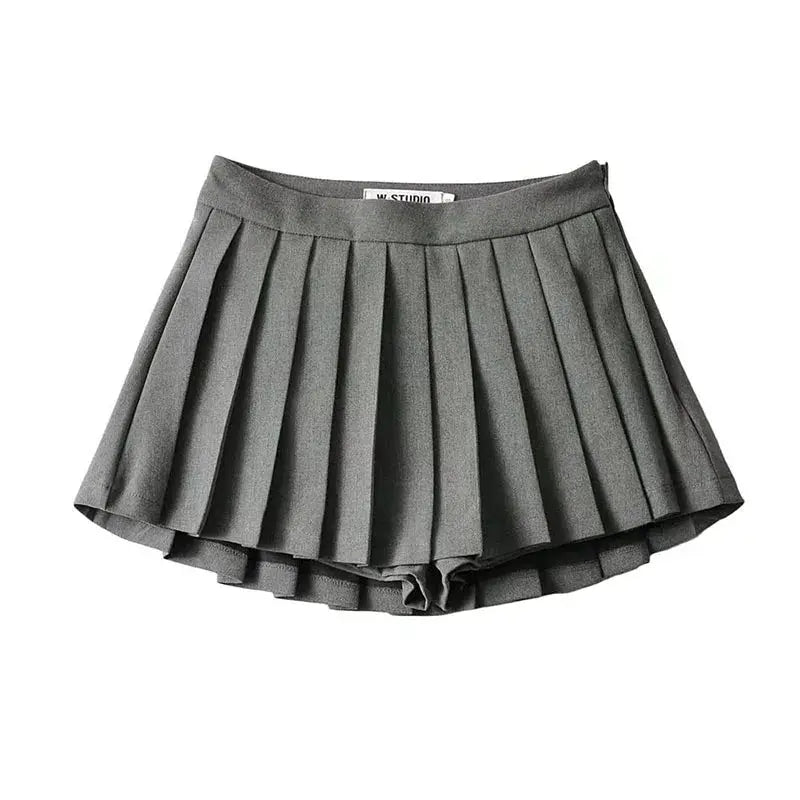 Women Pleated High Waist Mini Skirt White Vintage Korean Inspired A Line Dance Skirt All Day Comfort